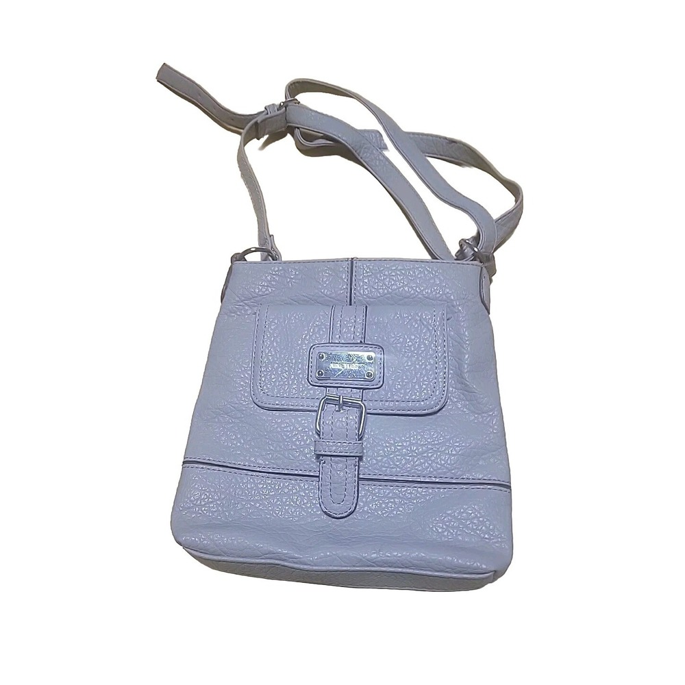 Nine West Hand Bag Purse. Gray Shoulder Strap Buckles